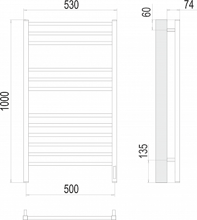 Ватикан П12 500х1000 электро (sensor quick touch) Полотенцесушитель TERMINUS) крашеные Пушкино - фото 3 Ватикан П12 500х1000 электро (sensor quick touch) Полотенцесушитель TERMINUS) крашеные Пушкино - фото 3