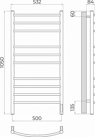 Классик П10 500х1050 Электро (quick touch) Полотенцесушитель TERMINUS Пушкино - фото 3