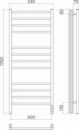 Ватикан П12 500х1250 Электро (quick touch) Полотенцесушитель TERMINUS Пушкино - фото 3 Ватикан П12 500х1250 Электро (quick touch) Полотенцесушитель TERMINUS Пушкино - фото 3