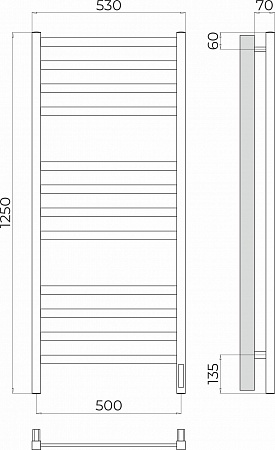 Ното П12 500х1250 Электро (quick touch) Полотенцесушитель TERMINUS Пушкино - фото 3 Ното П12 500х1250 Электро (quick touch) Полотенцесушитель TERMINUS Пушкино - фото 3