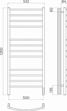 Классик П12 500х1250 Электро (quick touch) Полотенцесушитель TERMINUS Пушкино - фото 3 Классик П12 500х1250 Электро (quick touch) Полотенцесушитель TERMINUS Пушкино - фото 3