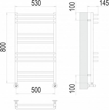 Соренто П12 500х800 Полотенцесушитель TERMINUS Пушкино - фото 3 Соренто П12 500х800 Полотенцесушитель TERMINUS Пушкино - фото 3
