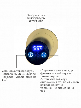 Аккорд П5 500х800 электро Полотенцесушитель TERMINUS Брашированное золото Пушкино - фото 4