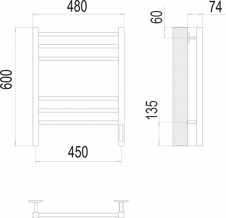 Сицилия П6 450х600 электро КС 9003 матовый ( new встроен диммер) Полотенцесушитель TERMINUS Пушкино - фото 3 Сицилия П6 450х600 электро КС 9003 матовый ( new встроен диммер) Полотенцесушитель TERMINUS Пушкино - фото 3