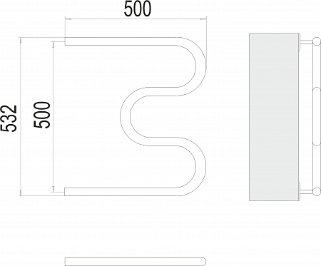 М-обр AISI 32х2 500х500 Полотенцесушитель TERMINUS Пушкино - фото 3 М-обр AISI 32х2 500х500 Полотенцесушитель TERMINUS Пушкино - фото 3