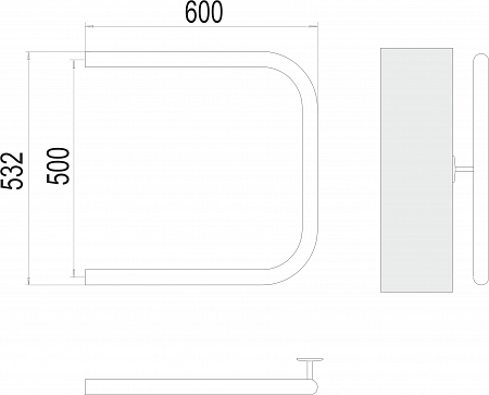 П-обр AISI 32х2 500х600 Полотенцесушитель  TERMINUS Пушкино - фото 3